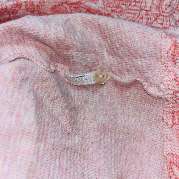 LL Bean | Long Sleeve Sweater Paisley 1/4 Button Down | Pink | Women | L - Picture 5 of 5